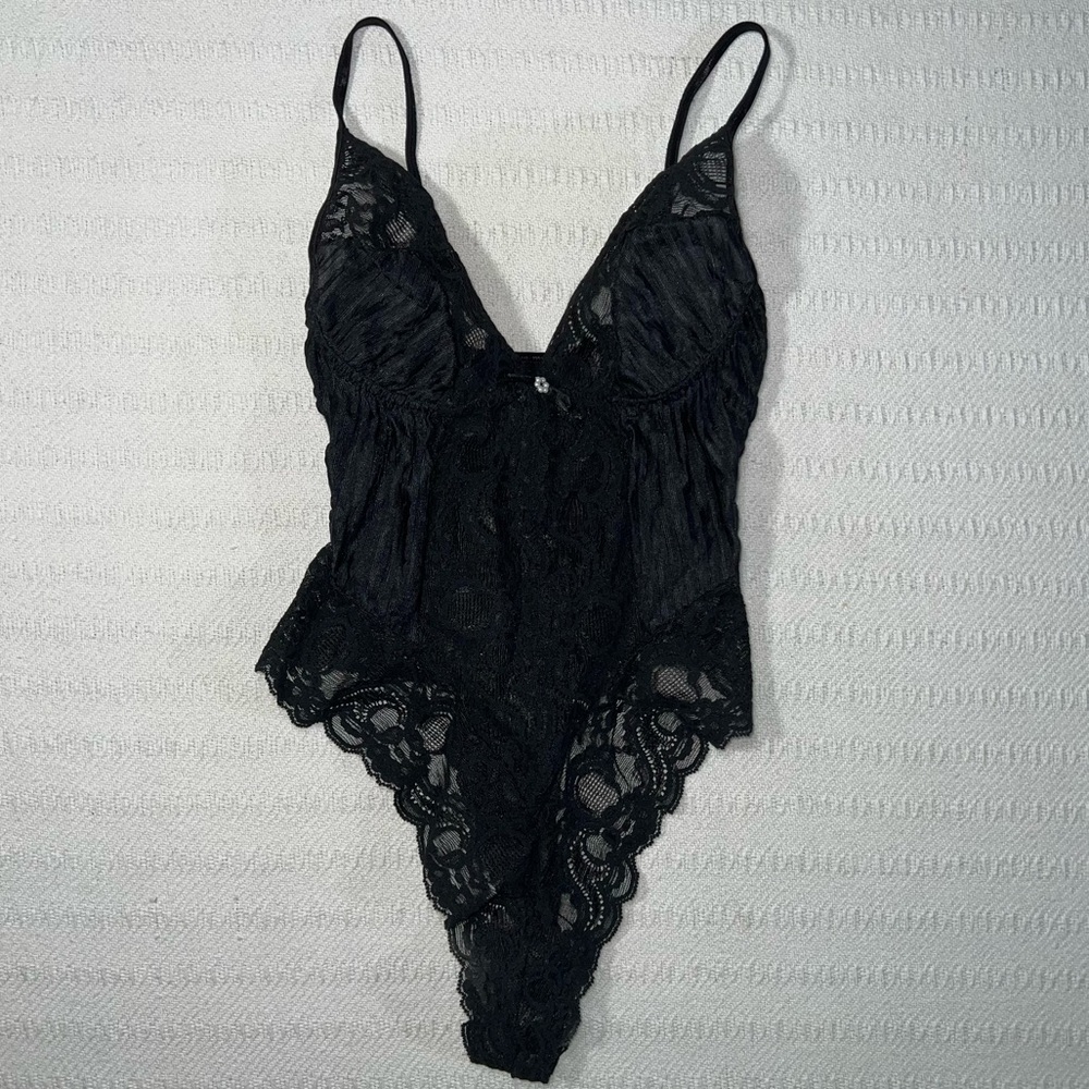 Womens Lacy Babydoll Bodysuit XS Whimsigoth Coquette Sexy Going Out Party